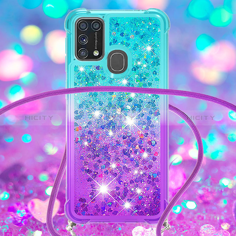 Coque Silicone Housse Etui Gel Bling-Bling avec Laniere Strap S01 pour Samsung Galaxy M31 Plus