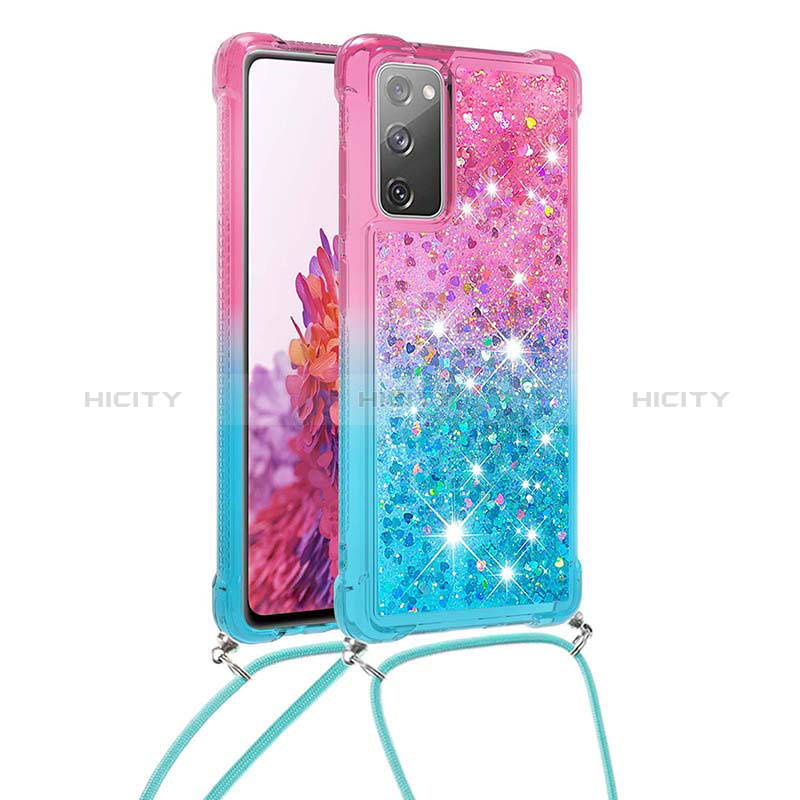 Coque Silicone Housse Etui Gel Bling-Bling avec Laniere Strap S01 pour Samsung Galaxy S20 FE 4G Plus