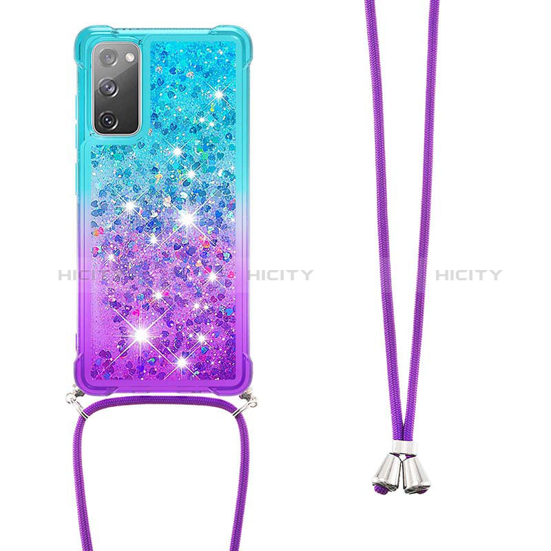 Coque Silicone Housse Etui Gel Bling-Bling avec Laniere Strap S01 pour Samsung Galaxy S20 FE 4G Plus