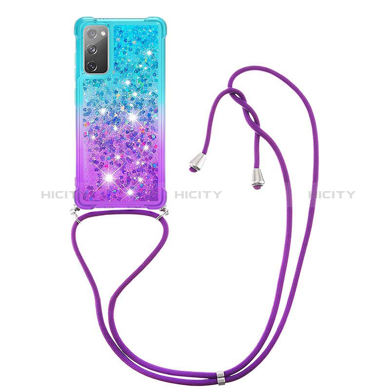 Coque Silicone Housse Etui Gel Bling-Bling avec Laniere Strap S01 pour Samsung Galaxy S20 FE 4G Plus