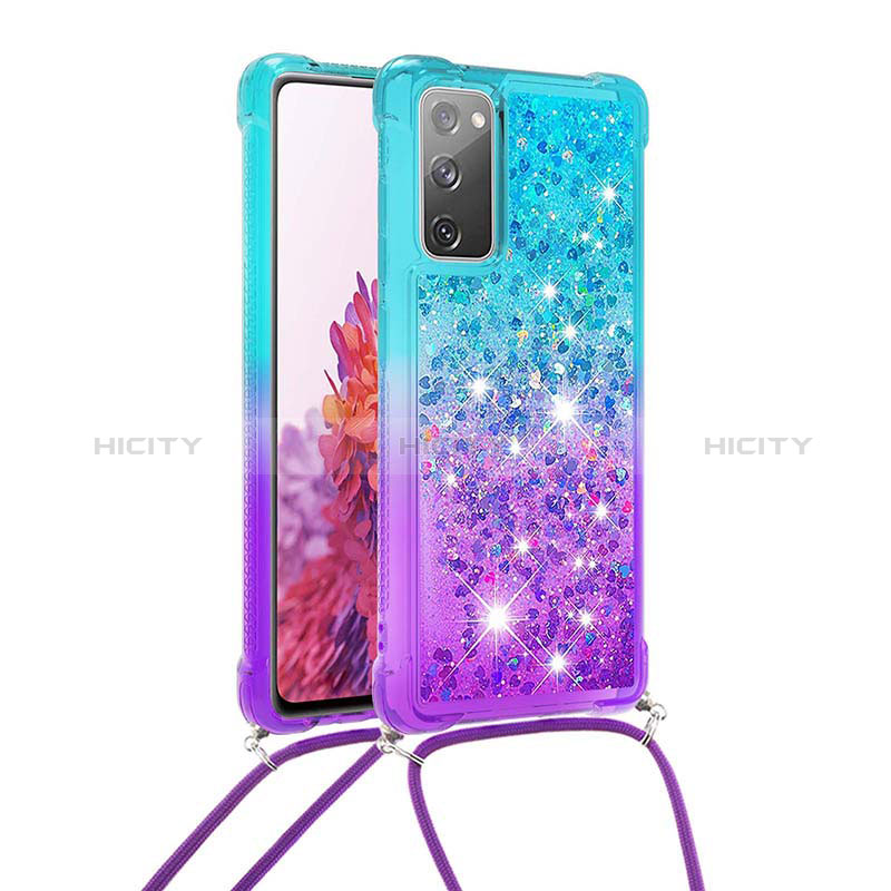 Coque Silicone Housse Etui Gel Bling-Bling avec Laniere Strap S01 pour Samsung Galaxy S20 FE 5G Plus