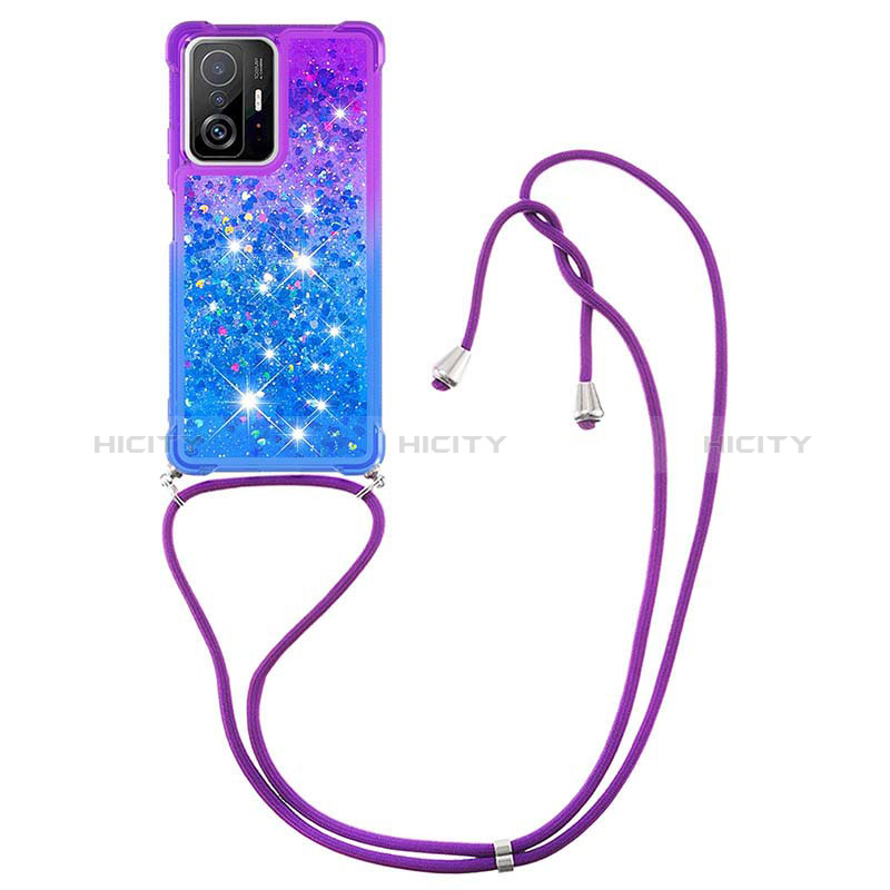 Coque Silicone Housse Etui Gel Bling-Bling avec Laniere Strap S01 pour Xiaomi Mi 11T 5G Plus