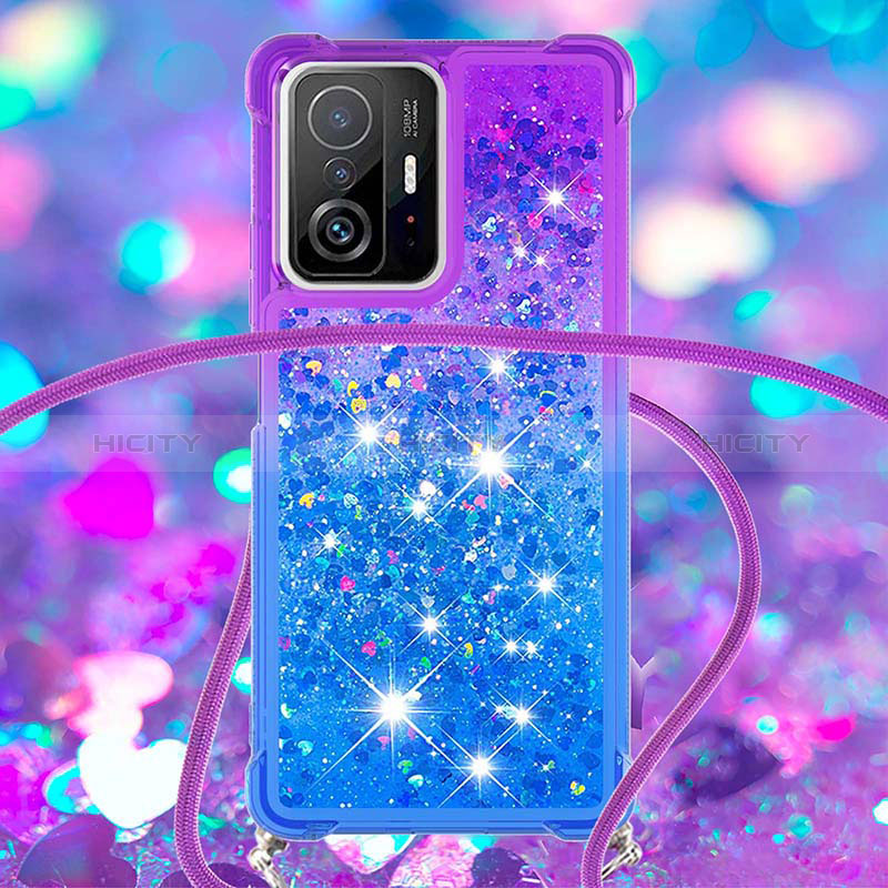 Coque Silicone Housse Etui Gel Bling-Bling avec Laniere Strap S01 pour Xiaomi Mi 11T 5G Plus