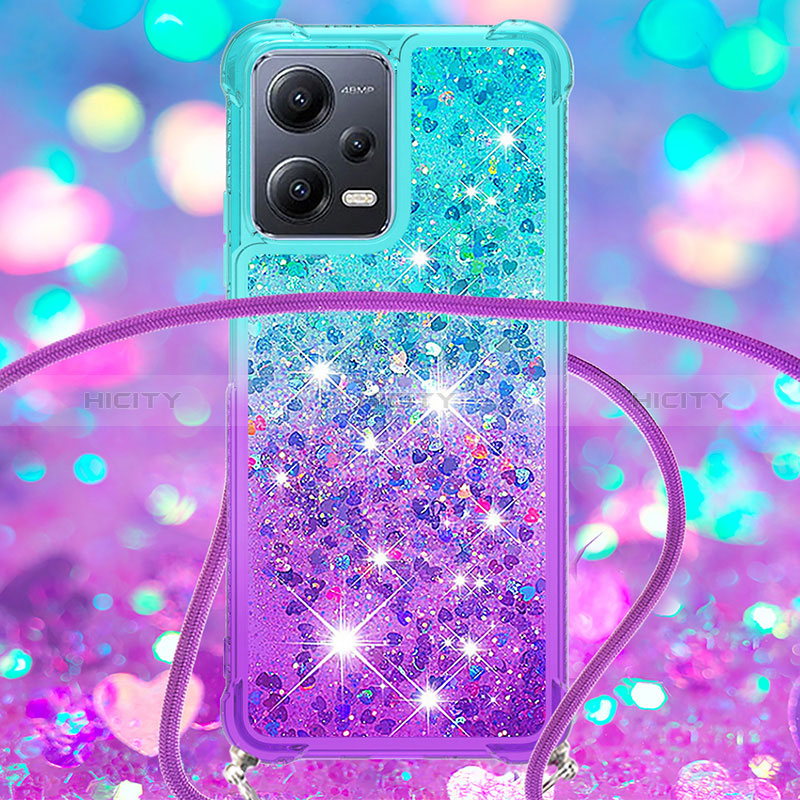 Coque Silicone Housse Etui Gel Bling-Bling avec Laniere Strap S01 pour Xiaomi Redmi Note 12 5G Plus