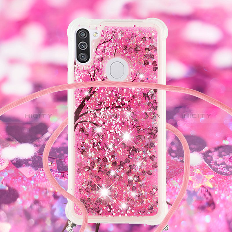 Coque Silicone Housse Etui Gel Bling-Bling avec Laniere Strap S02 pour Samsung Galaxy A11 Plus