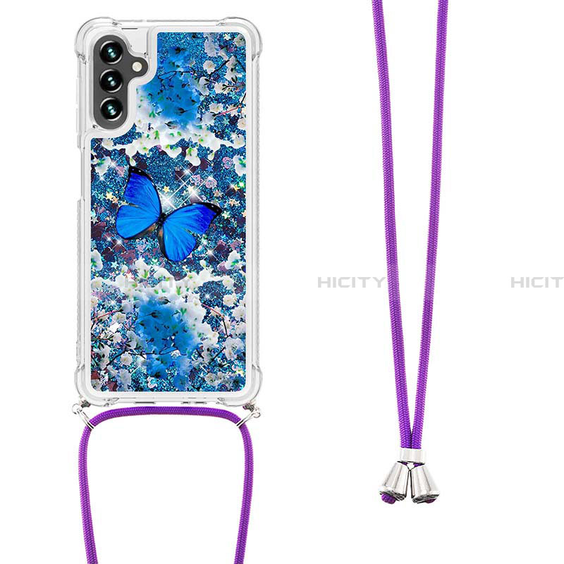 Coque Silicone Housse Etui Gel Bling-Bling avec Laniere Strap S02 pour Samsung Galaxy A13 5G Plus