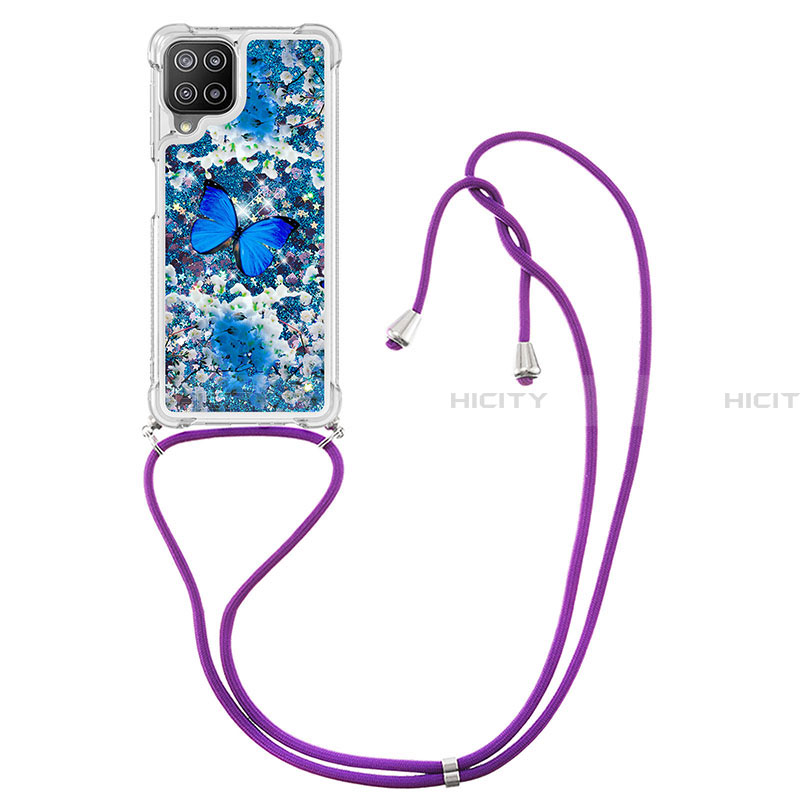 Coque Silicone Housse Etui Gel Bling-Bling avec Laniere Strap S02 pour Samsung Galaxy A22 4G Plus