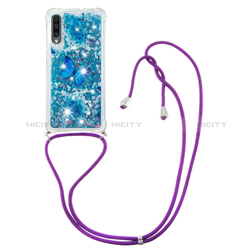 Coque Silicone Housse Etui Gel Bling-Bling avec Laniere Strap S02 pour Samsung Galaxy A30S Plus