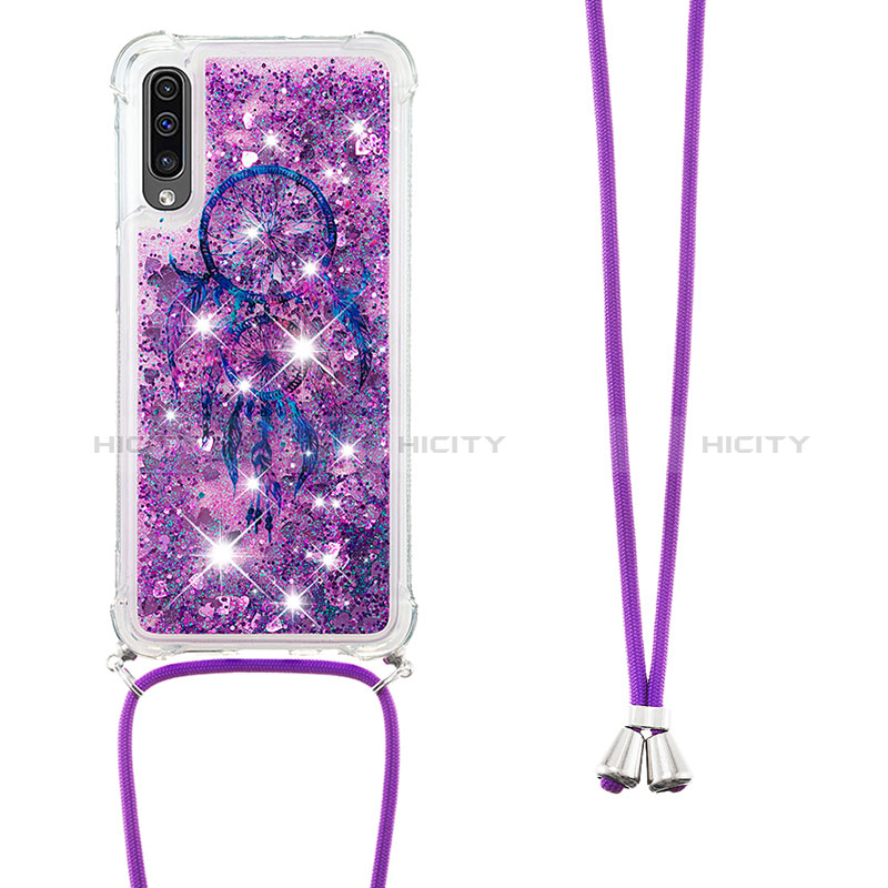 Coque Silicone Housse Etui Gel Bling-Bling avec Laniere Strap S02 pour Samsung Galaxy A30S Plus