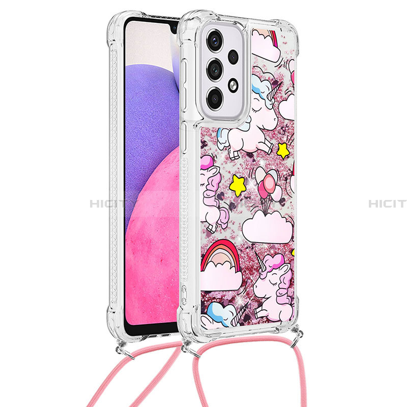 Coque Silicone Housse Etui Gel Bling-Bling avec Laniere Strap S02 pour Samsung Galaxy A33 5G Plus