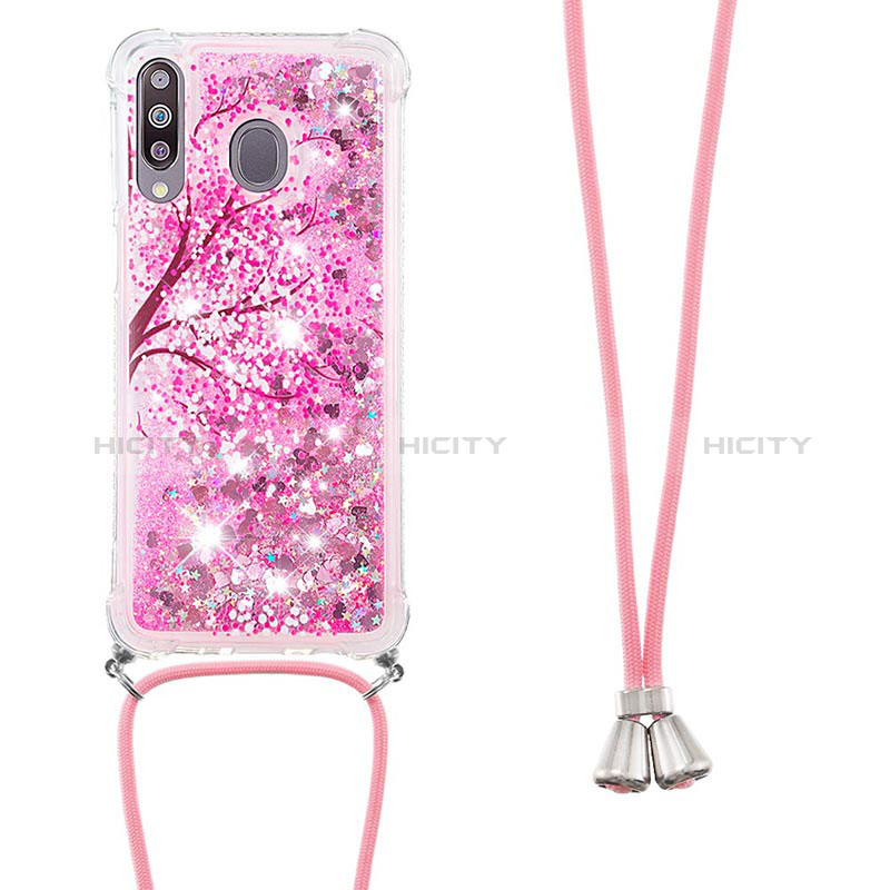 Coque Silicone Housse Etui Gel Bling-Bling avec Laniere Strap S02 pour Samsung Galaxy A40s Plus