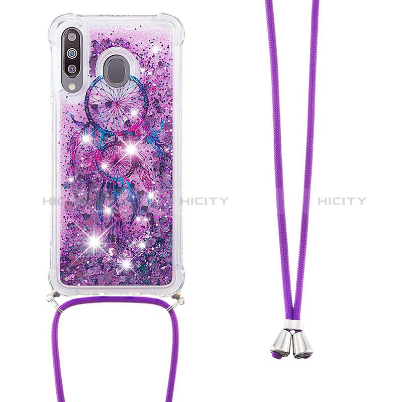 Coque Silicone Housse Etui Gel Bling-Bling avec Laniere Strap S02 pour Samsung Galaxy A40s Plus