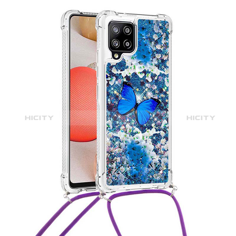 Coque Silicone Housse Etui Gel Bling-Bling avec Laniere Strap S02 pour Samsung Galaxy A42 5G Plus