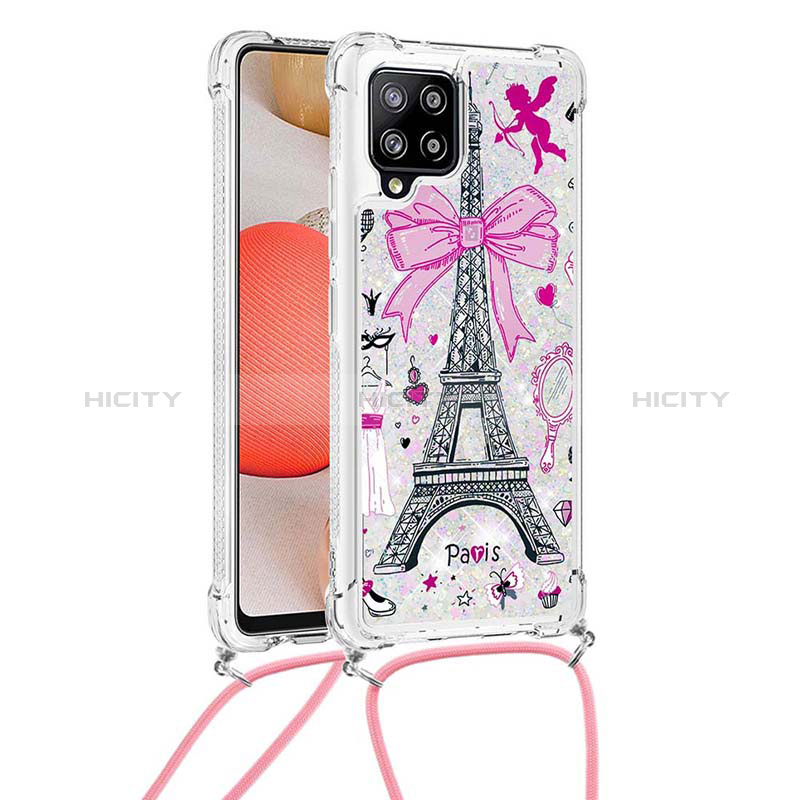 Coque Silicone Housse Etui Gel Bling-Bling avec Laniere Strap S02 pour Samsung Galaxy A42 5G Plus