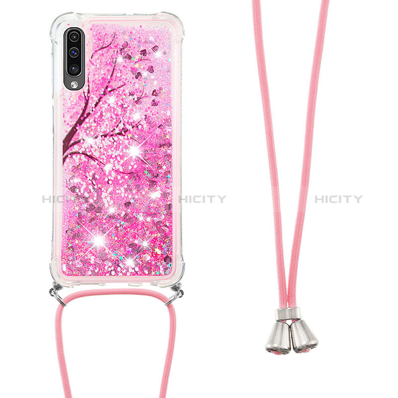 Coque Silicone Housse Etui Gel Bling-Bling avec Laniere Strap S02 pour Samsung Galaxy A50 Plus