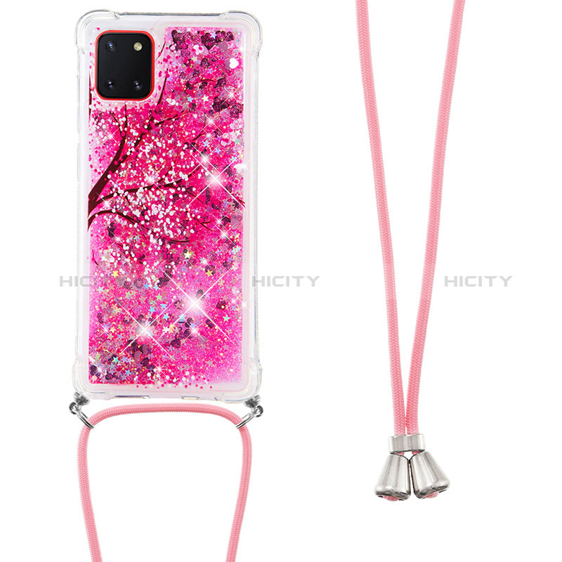 Coque Silicone Housse Etui Gel Bling-Bling avec Laniere Strap S02 pour Samsung Galaxy A81 Plus