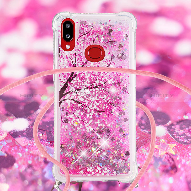 Coque Silicone Housse Etui Gel Bling-Bling avec Laniere Strap S02 pour Samsung Galaxy M01s Plus