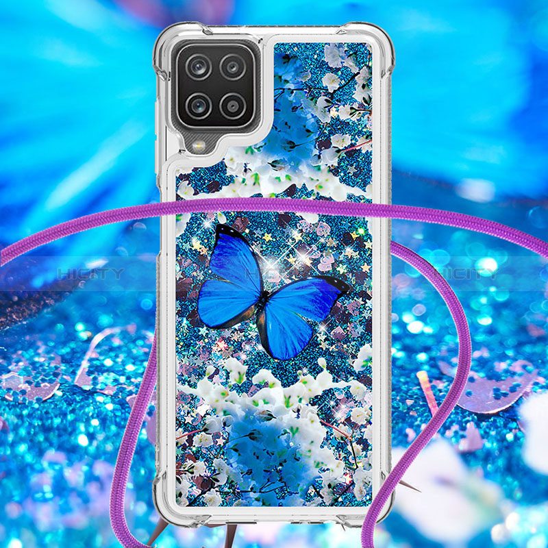 Coque Silicone Housse Etui Gel Bling-Bling avec Laniere Strap S02 pour Samsung Galaxy M12 Plus