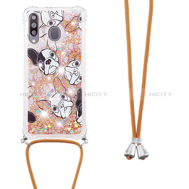 Coque Silicone Housse Etui Gel Bling-Bling avec Laniere Strap S02 pour Samsung Galaxy M30 Plus