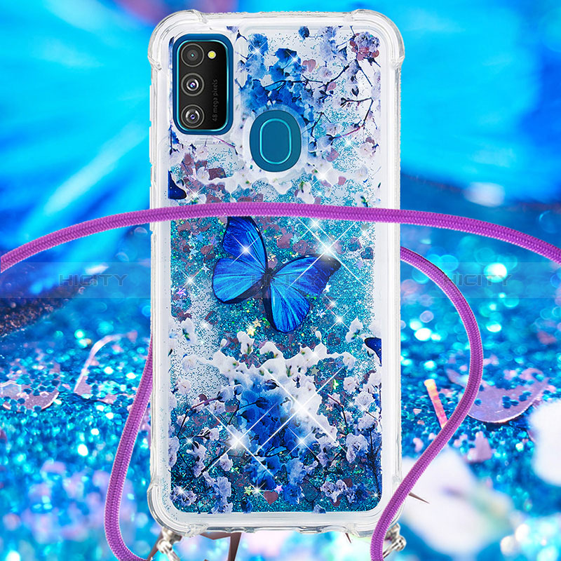 Coque Silicone Housse Etui Gel Bling-Bling avec Laniere Strap S02 pour Samsung Galaxy M30s Plus