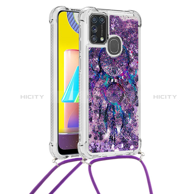 Coque Silicone Housse Etui Gel Bling-Bling avec Laniere Strap S02 pour Samsung Galaxy M31 Plus