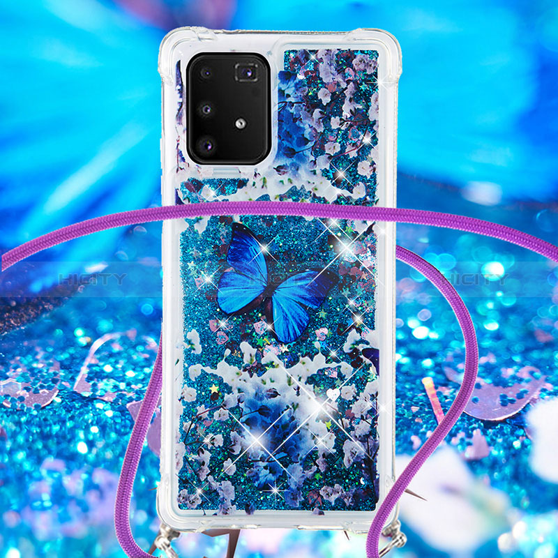 Coque Silicone Housse Etui Gel Bling-Bling avec Laniere Strap S02 pour Samsung Galaxy M80S Plus