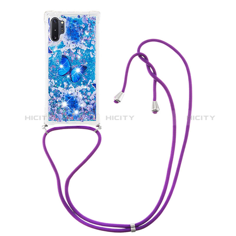 Coque Silicone Housse Etui Gel Bling-Bling avec Laniere Strap S02 pour Samsung Galaxy Note 10 Plus 5G Plus