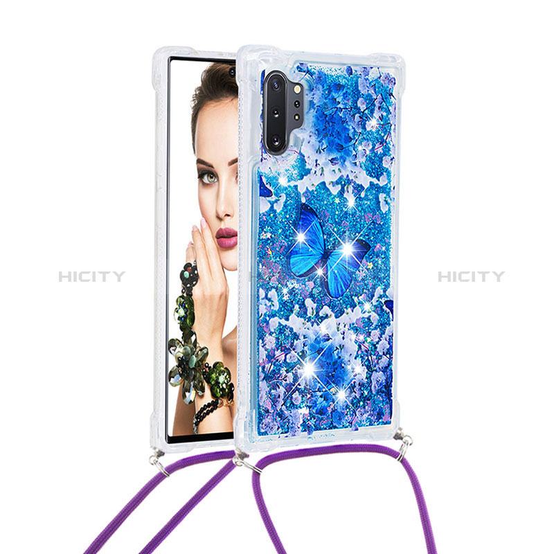 Coque Silicone Housse Etui Gel Bling-Bling avec Laniere Strap S02 pour Samsung Galaxy Note 10 Plus 5G Plus