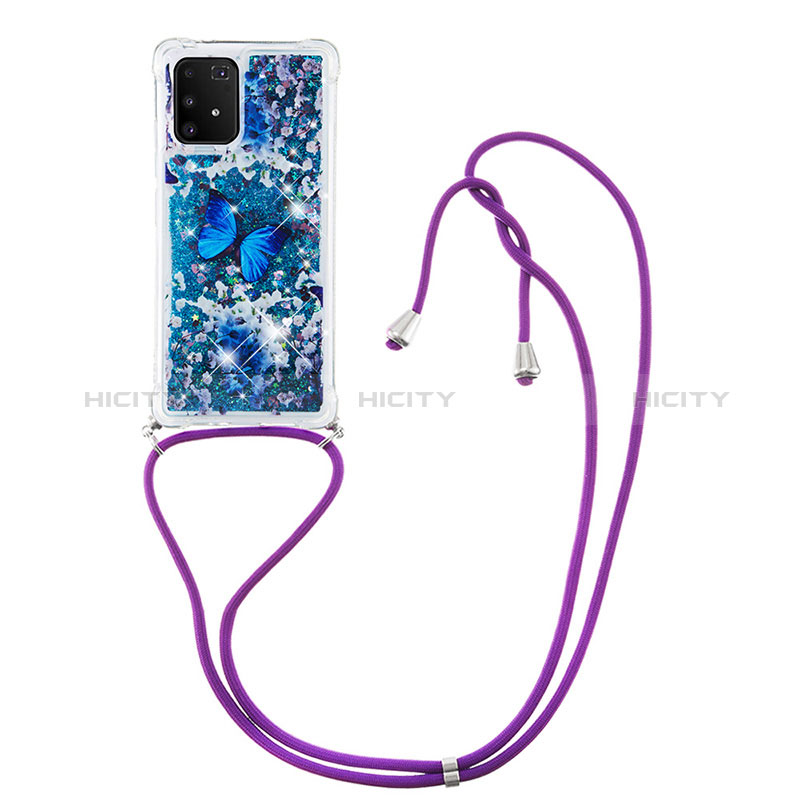 Coque Silicone Housse Etui Gel Bling-Bling avec Laniere Strap S02 pour Samsung Galaxy S10 Lite Plus