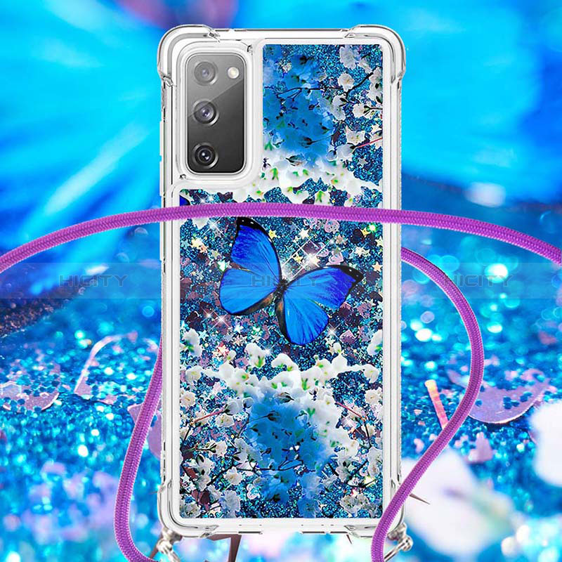 Coque Silicone Housse Etui Gel Bling-Bling avec Laniere Strap S02 pour Samsung Galaxy S20 FE (2022) 5G Plus