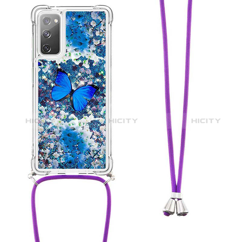 Coque Silicone Housse Etui Gel Bling-Bling avec Laniere Strap S02 pour Samsung Galaxy S20 FE (2022) 5G Plus