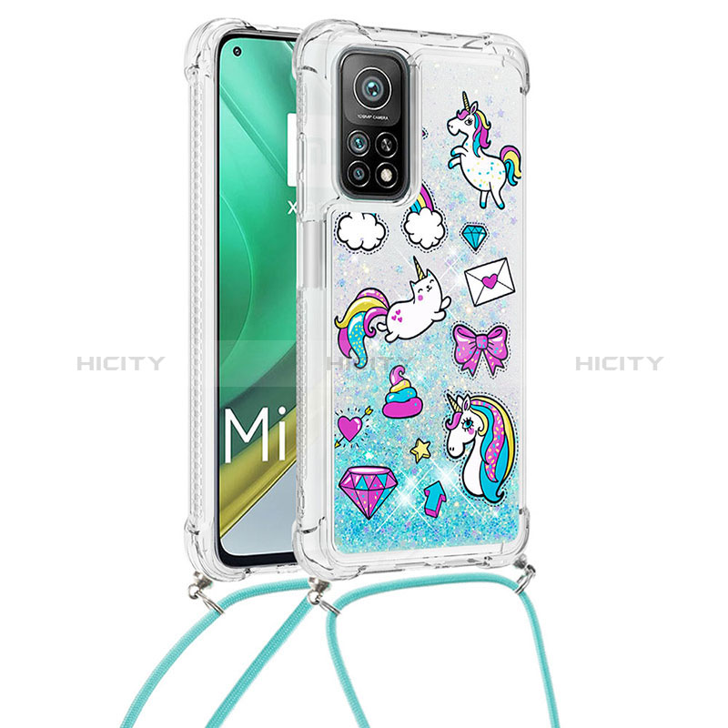 Coque Silicone Housse Etui Gel Bling-Bling avec Laniere Strap S02 pour Xiaomi Mi 10T Pro 5G Plus