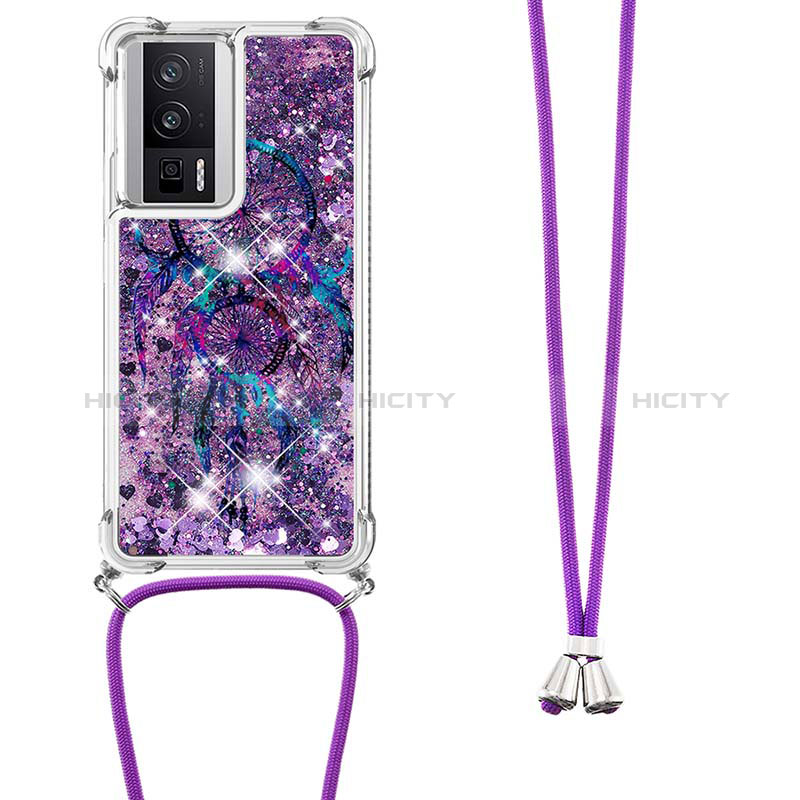 Coque Silicone Housse Etui Gel Bling-Bling avec Laniere Strap S02 pour Xiaomi Redmi K60 5G Plus