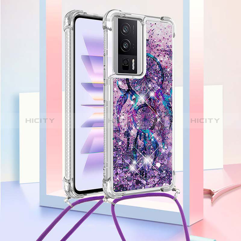 Coque Silicone Housse Etui Gel Bling-Bling avec Laniere Strap S02 pour Xiaomi Redmi K60 5G Plus