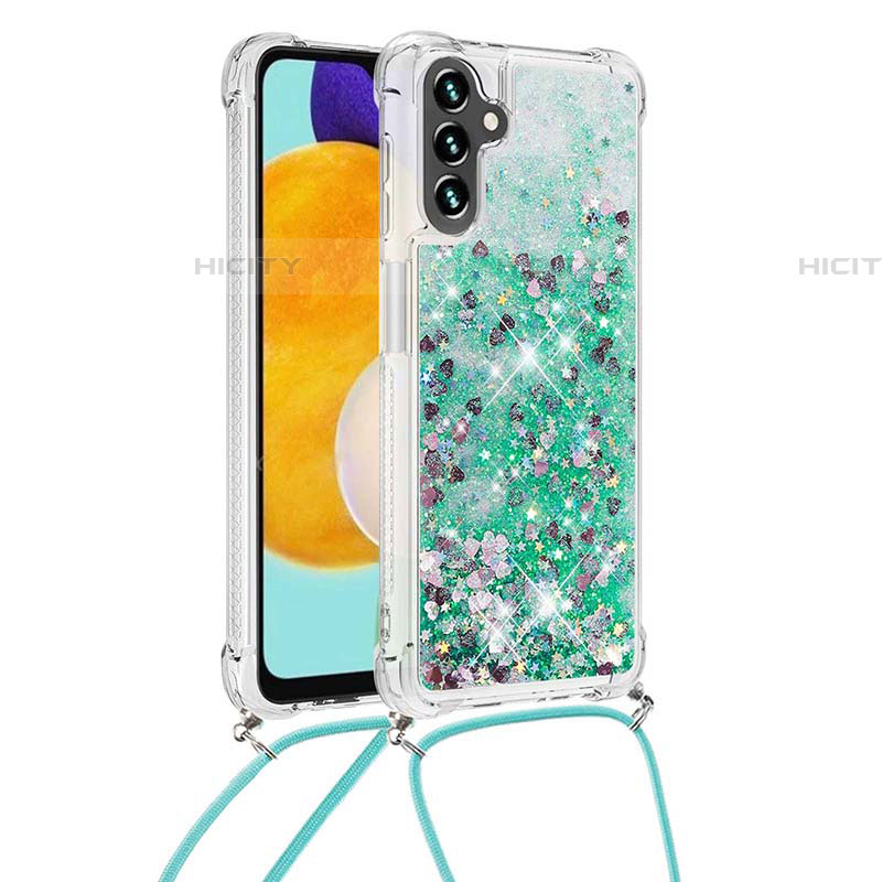 Coque Silicone Housse Etui Gel Bling-Bling avec Laniere Strap S03 pour Samsung Galaxy A04s Plus