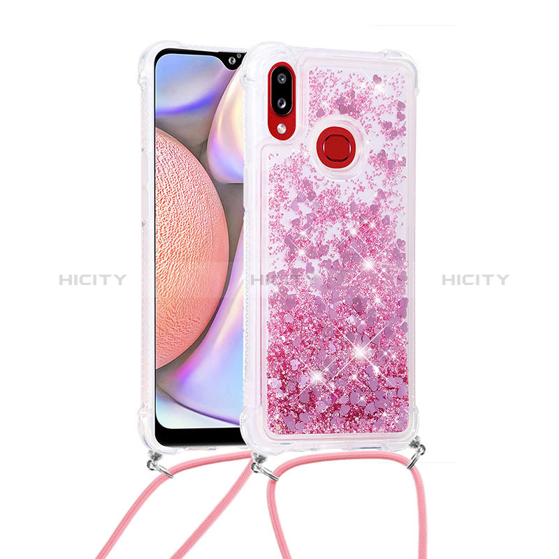 Coque Silicone Housse Etui Gel Bling-Bling avec Laniere Strap S03 pour Samsung Galaxy A10s Plus