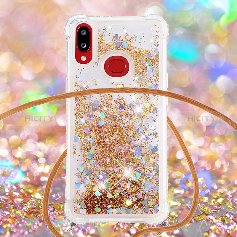 Coque Silicone Housse Etui Gel Bling-Bling avec Laniere Strap S03 pour Samsung Galaxy A10s Plus