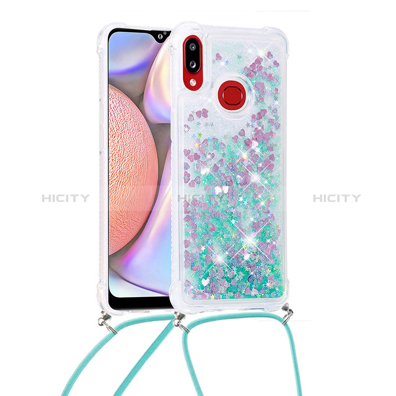 Coque Silicone Housse Etui Gel Bling-Bling avec Laniere Strap S03 pour Samsung Galaxy A10s Plus