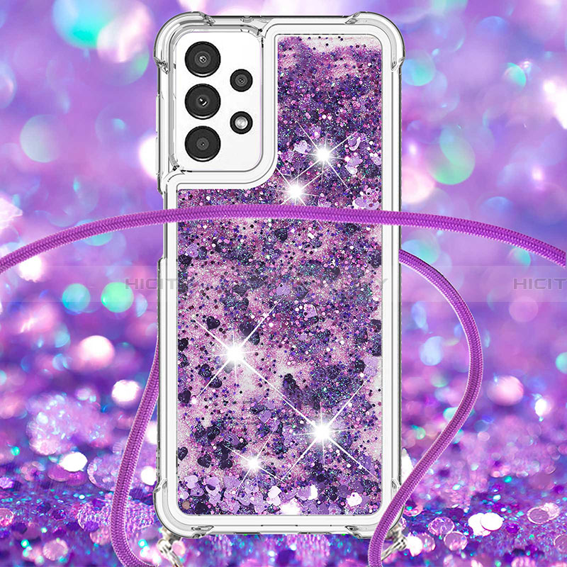 Coque Silicone Housse Etui Gel Bling-Bling avec Laniere Strap S03 pour Samsung Galaxy A13 4G Plus