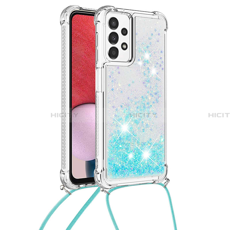 Coque Silicone Housse Etui Gel Bling-Bling avec Laniere Strap S03 pour Samsung Galaxy A13 4G Plus