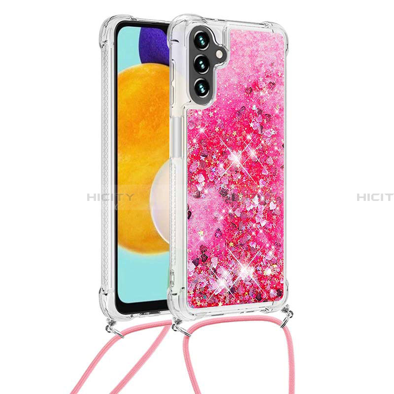 Coque Silicone Housse Etui Gel Bling-Bling avec Laniere Strap S03 pour Samsung Galaxy A13 5G Plus