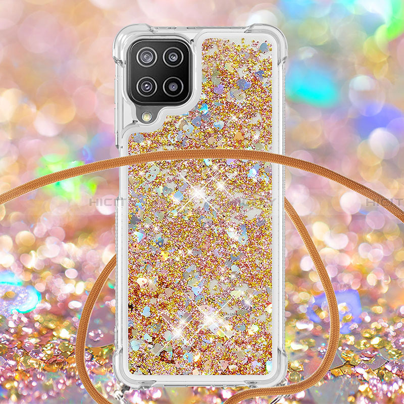 Coque Silicone Housse Etui Gel Bling-Bling avec Laniere Strap S03 pour Samsung Galaxy A22 4G Plus