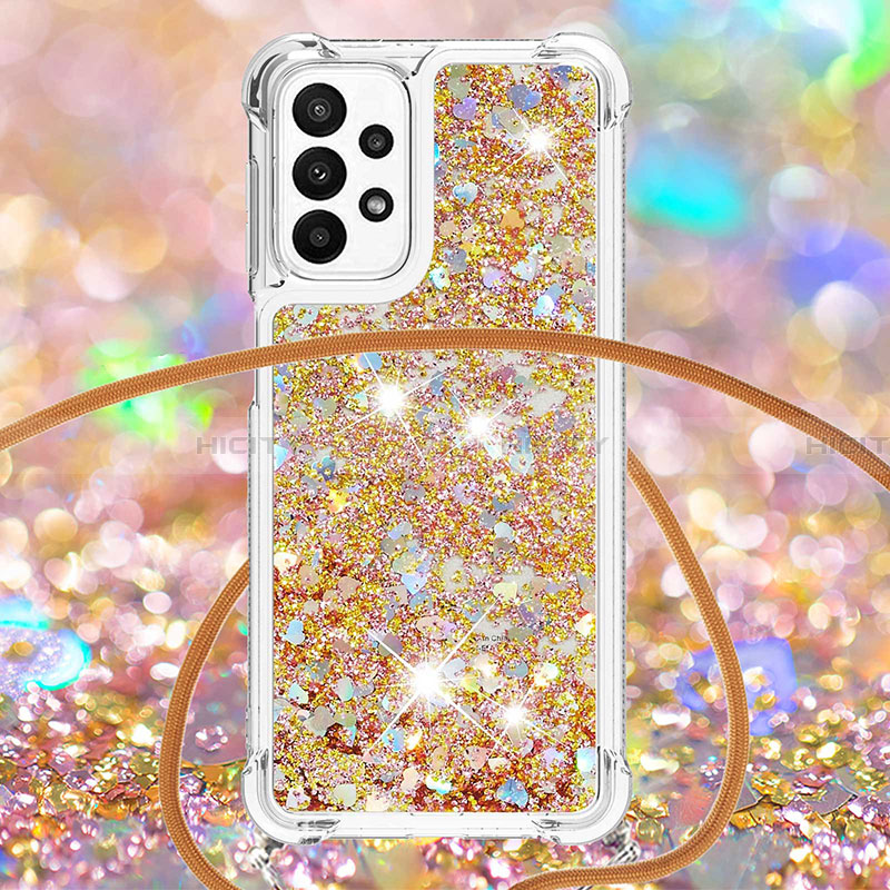 Coque Silicone Housse Etui Gel Bling-Bling avec Laniere Strap S03 pour Samsung Galaxy A23 4G Plus