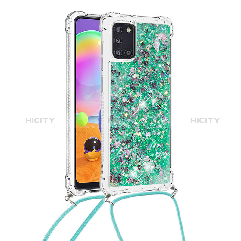 Coque Silicone Housse Etui Gel Bling-Bling avec Laniere Strap S03 pour Samsung Galaxy A31 Plus