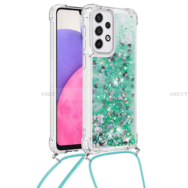 Coque Silicone Housse Etui Gel Bling-Bling avec Laniere Strap S03 pour Samsung Galaxy A33 5G Plus