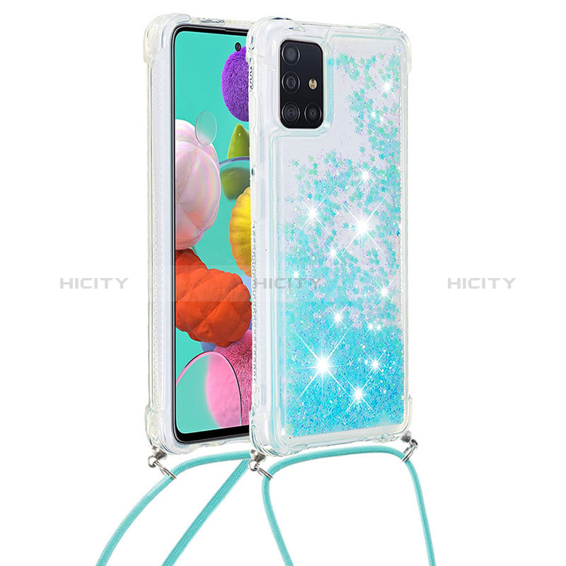 Coque Silicone Housse Etui Gel Bling-Bling avec Laniere Strap S03 pour Samsung Galaxy A51 5G Plus