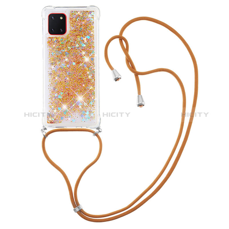 Coque Silicone Housse Etui Gel Bling-Bling avec Laniere Strap S03 pour Samsung Galaxy A81 Plus