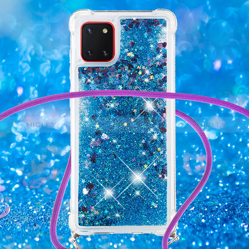 Coque Silicone Housse Etui Gel Bling-Bling avec Laniere Strap S03 pour Samsung Galaxy A81 Plus