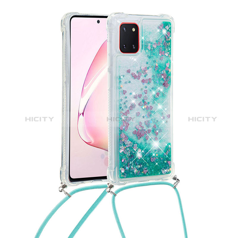 Coque Silicone Housse Etui Gel Bling-Bling avec Laniere Strap S03 pour Samsung Galaxy A81 Plus