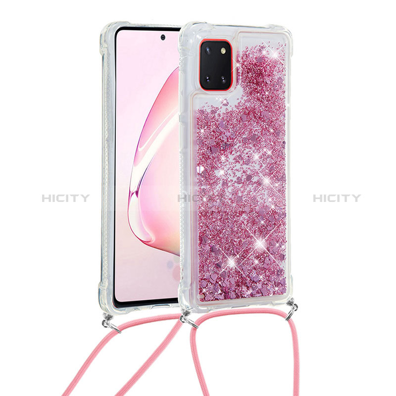 Coque Silicone Housse Etui Gel Bling-Bling avec Laniere Strap S03 pour Samsung Galaxy A81 Plus